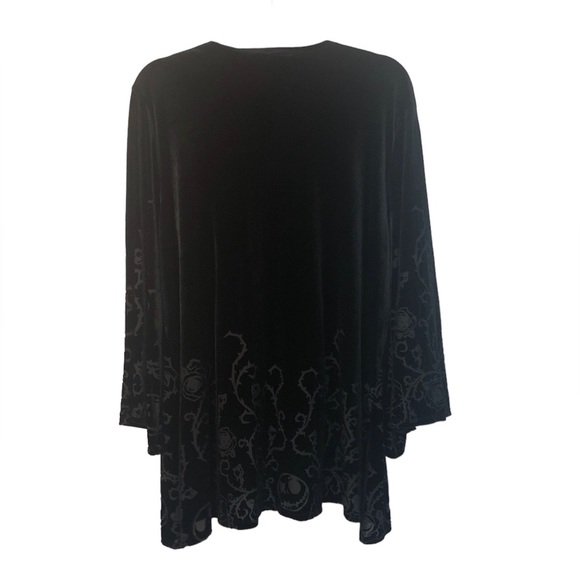 Disney Women’s Long Velour Cardigan No Buttons Kimono Sleeve Cut Out - Picture 2 of 7